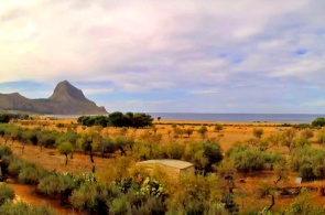 Vista del monte Cofano desde Castelluzzo. Cámaras web Trapani