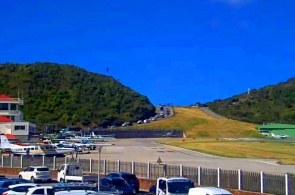 Vista del aeropuerto de Saint-Jean. Webcams gustavia