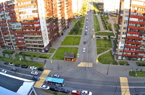 La intersección de la Avenida Europea y la Calle Viena. Cámaras web Kudrovo