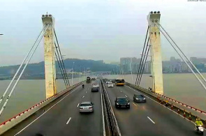 Puente de la Amistad cerca de la isla de Taipa en tiempo real en línea